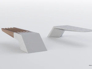 park modern bench wing 3D Model