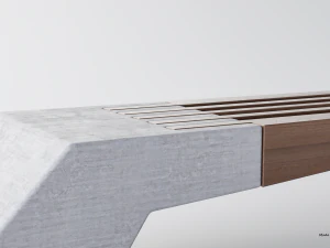 park modern bench wing 3D Model