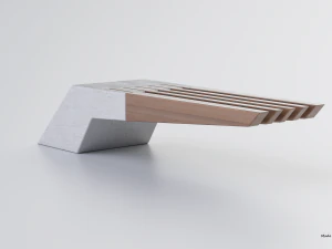 park modern bench wing 3D Model