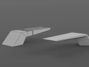 park modern bench wing 3D Model