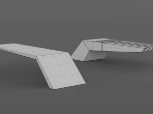 park modern bench wing 3D Model