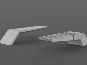 park modern bench wing 3D Model