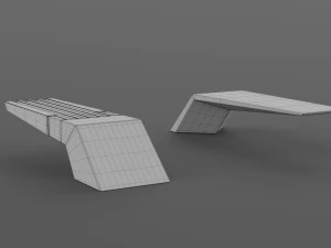 park modern bench wing 3D Model