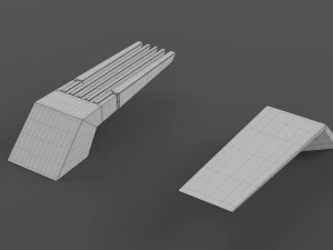 park modern bench wing 3D Model