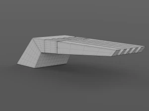 park modern bench wing 3D Model