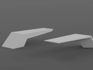 park modern bench wing 3D Model