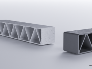 park modern bench construqta concrete 3D Modell