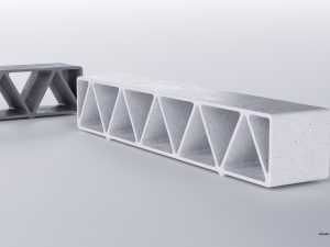 park modern bench construqta concrete 3D Modell