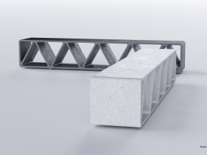 park modern bench construqta concrete 3D Modell