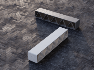 park modern bench construqta concrete 3D Modell