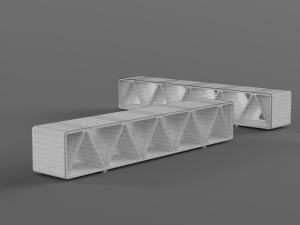 park modern bench construqta concrete 3D Modell
