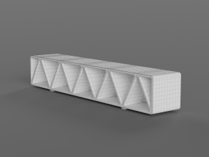 park modern bench construqta concrete 3D Modell