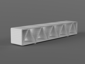 park modern bench construqta concrete 3D Modell