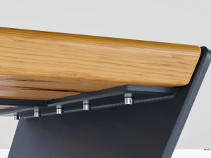 park modern bench karma wood and metal Modelo 3D