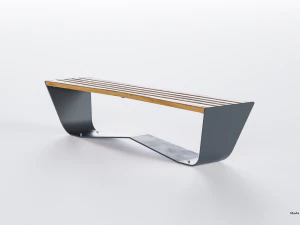 park modern bench karma wood and metal 3D Model