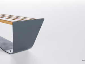 park modern bench karma wood and metal Modelo 3D