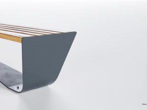 park modern bench karma wood and metal 3D Model