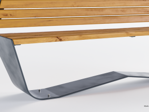 park modern bench karma wood and metal Modelo 3D