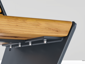 park modern bench karma wood and metal Modelo 3D