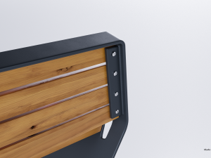 park modern bench karma wood and metal Modelo 3D