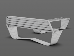 park modern bench karma wood and metal Modelo 3D
