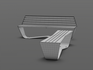 park modern bench karma wood and metal Modelo 3D