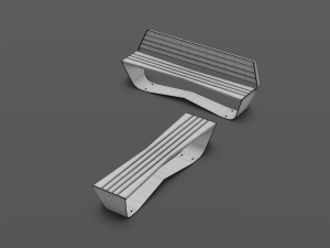 park modern bench karma wood and metal Modelo 3D
