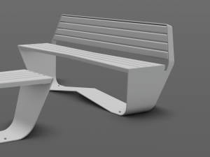 park modern bench karma wood and metal Modelo 3D