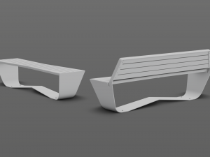 park modern bench karma wood and metal Modelo 3D