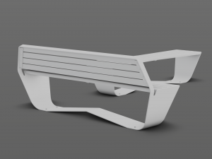 park modern bench karma wood and metal Modelo 3D