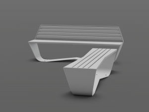 park modern bench karma wood and metal Modelo 3D