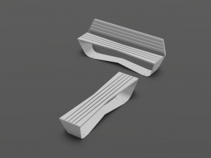 park modern bench karma wood and metal Modelo 3D