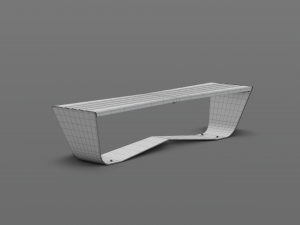 park modern bench karma wood and metal Modelo 3D