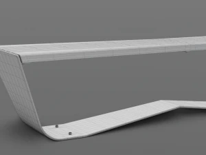 park modern bench karma wood and metal 3D Model