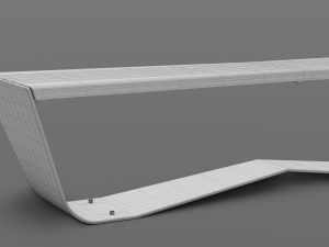 park modern bench karma wood and metal Modelo 3D