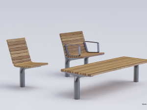 PARK MODERN BENCH MMCITE VLTAU Model 3D
