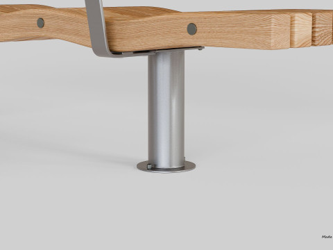SERPENTINE FIVE SLAT BENCH AND SEAT Model 3D