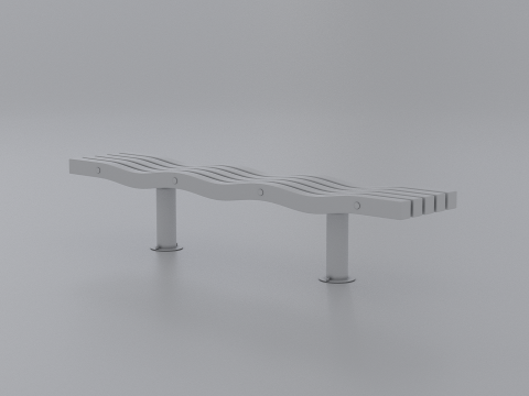 SERPENTINE FIVE SLAT BENCH AND SEAT Model 3D