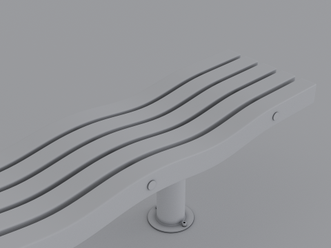 SERPENTINE FIVE SLAT BENCH AND SEAT Model 3D