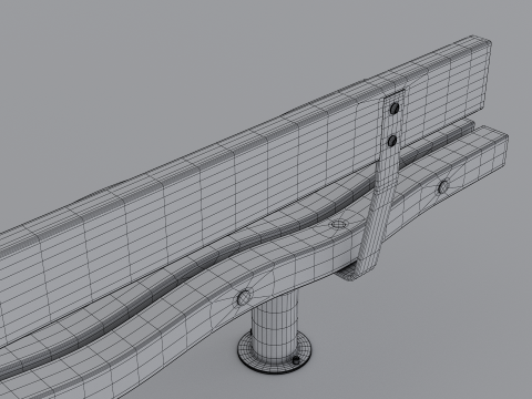 SERPENTINE FIVE SLAT BENCH AND SEAT Model 3D