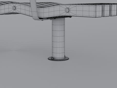 SERPENTINE FIVE SLAT BENCH AND SEAT Model 3D