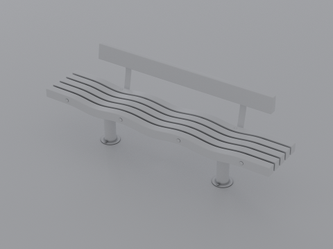 SERPENTINE FIVE SLAT BENCH AND SEAT Model 3D