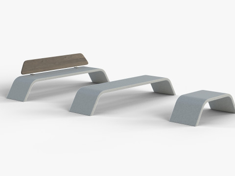 METALCO RIBBON BENCH COLLECTION 3D Model