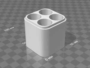 коробка для батареек 18650 4 батарейки 3D Модель