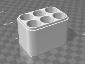 коробка для батареек 18650 6 батареек 3D Модель