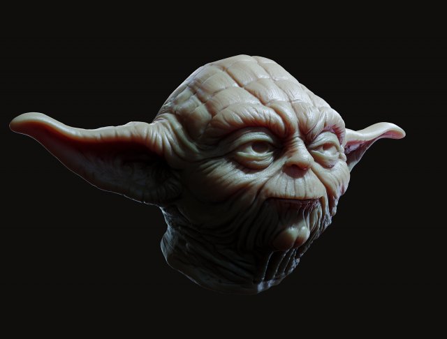 Yoda head 3d print model Modelo de impresión 3D .c4d .max .obj .3ds .fbx .stl .blend 