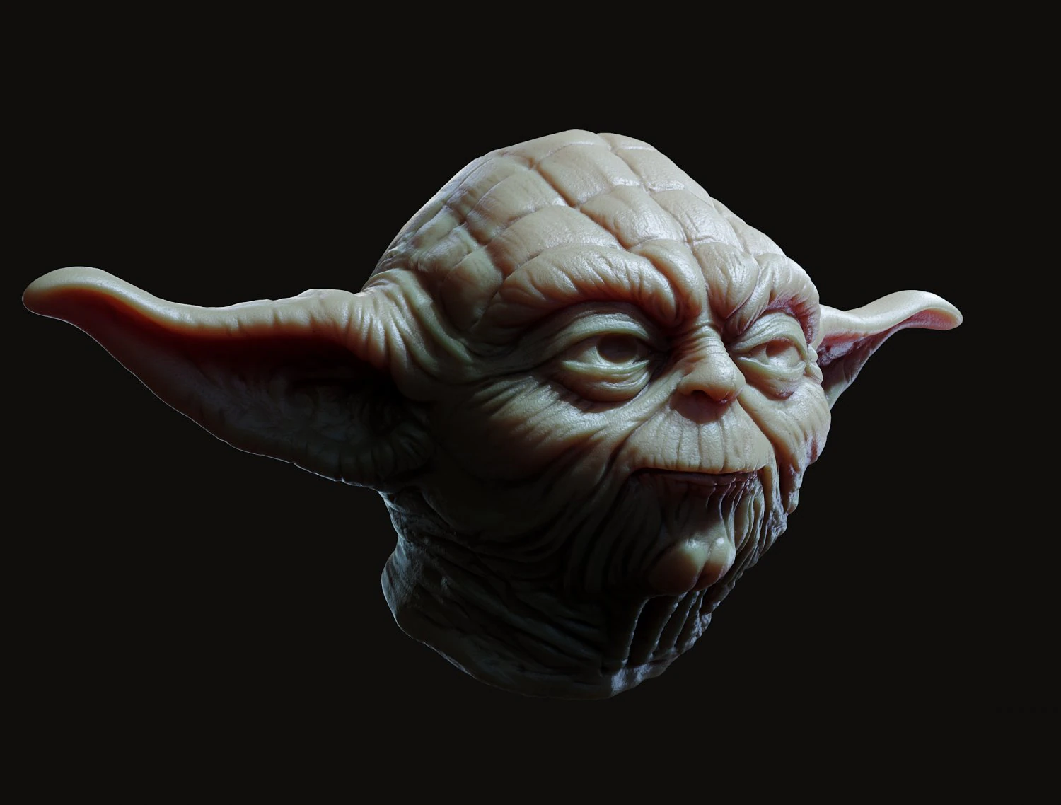 Yoda head 3d print model 3D Print Model .c4d .max .obj .3ds .fbx .stl .blend