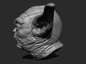 Yoda head 3d print model 3D Print Model