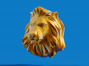 Low poly Lion Head Pendant Papercraft 3D print model 3D 프린트 모델