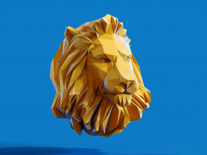 Low poly Lion Head Pendant Papercraft 3D print model 3D 프린트 모델